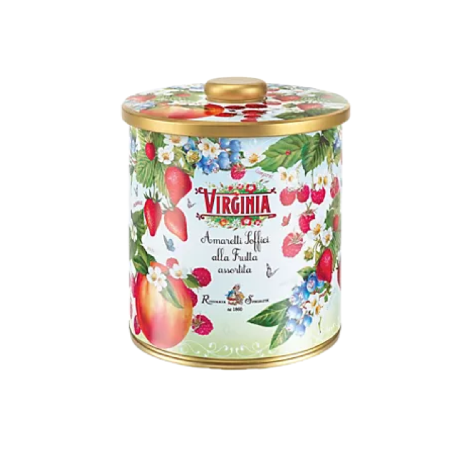Amaretti Morbidi Amaretti Virginia Soffici alla Frutta Biscottiera Metallo 220 g