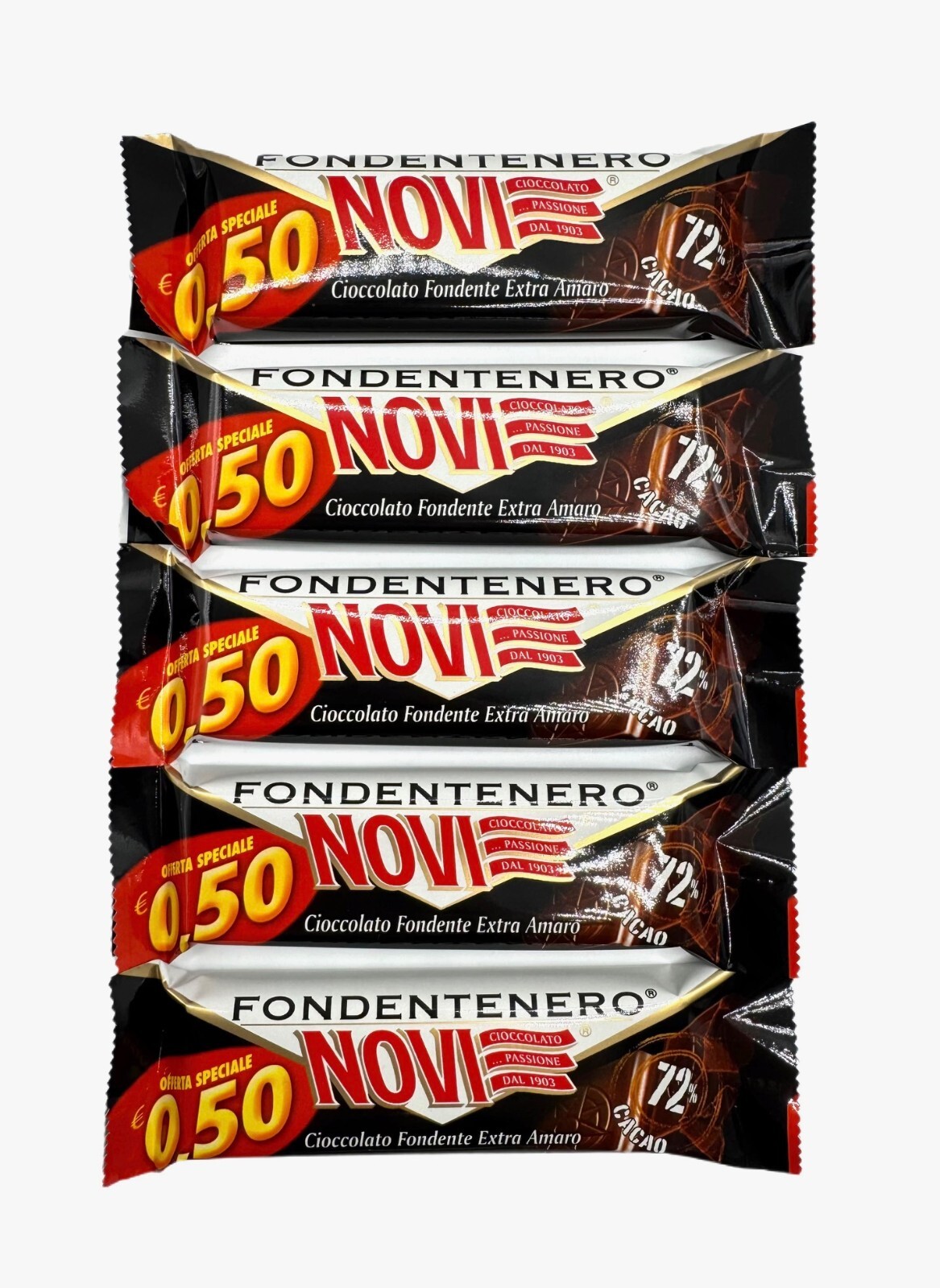 NOVI - 30 BARRETTE DI CIOCCOLATO FONDENTE 72%
