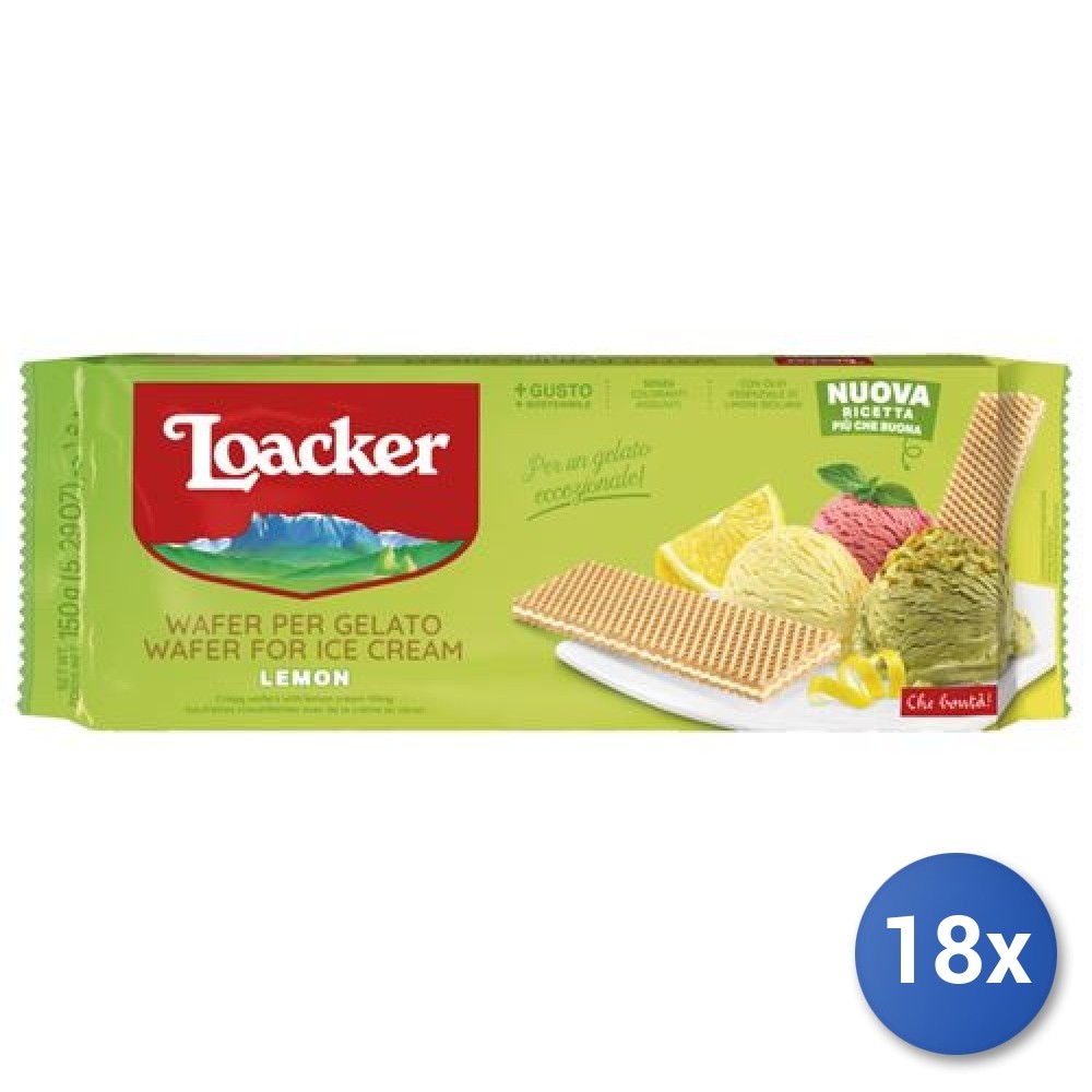 18x Bundle Loacker Wafer Gr 150 Ice Cream Limone