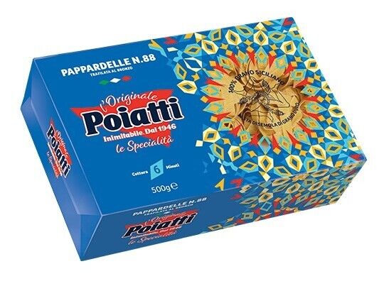 PASTA PAPPARDELLE DI SEMOLA DI GRANO DURO SICILIANO 100% POIATTI N° 88  GR.500