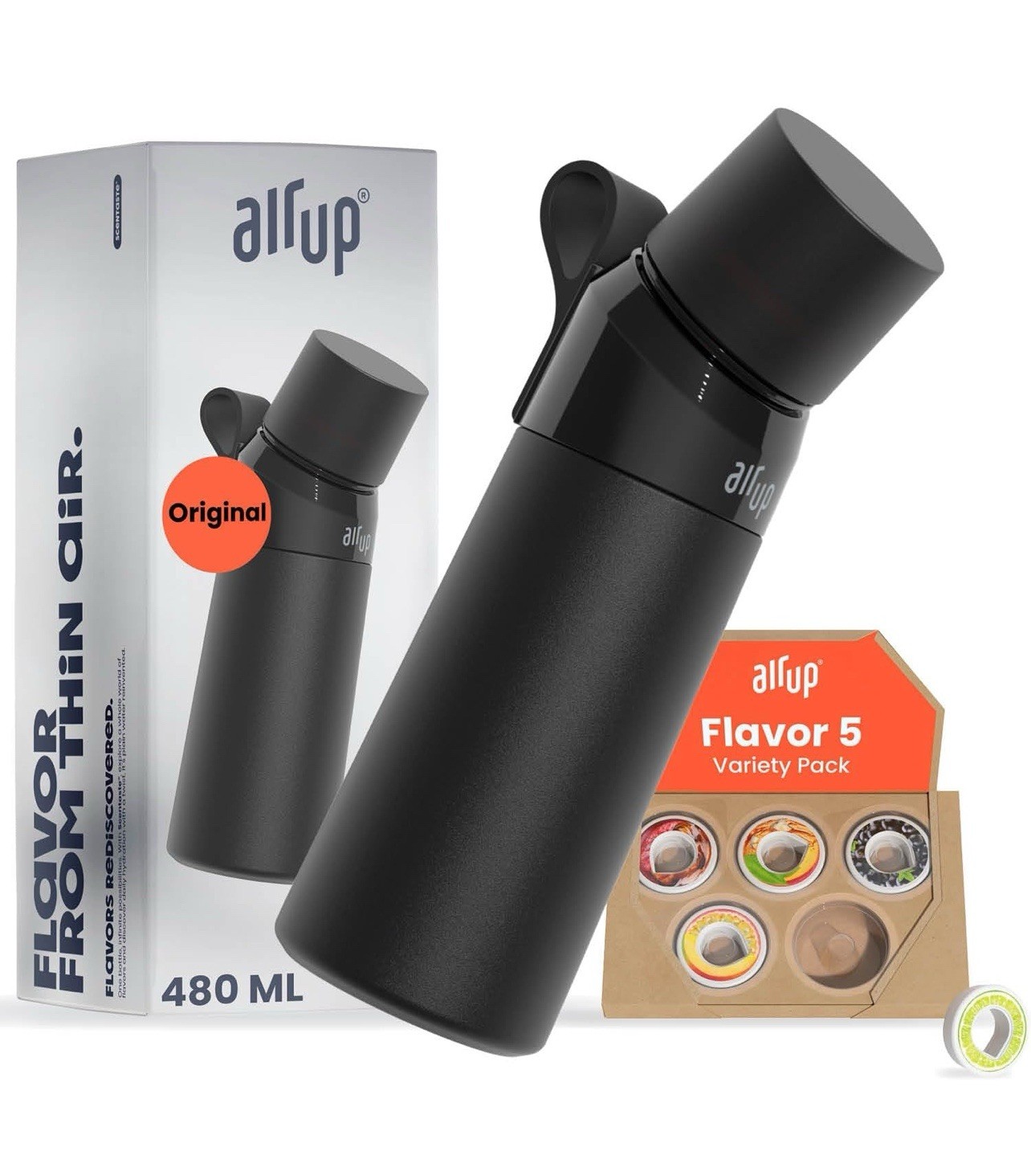 AIR UP® Borraccia in acciaio inox Starter Set Originale, incl. pod aromatizzati