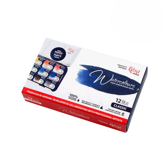 Acquerello CLASSIC - ROSA Gallery - 12 colori (box blu) (3403112)