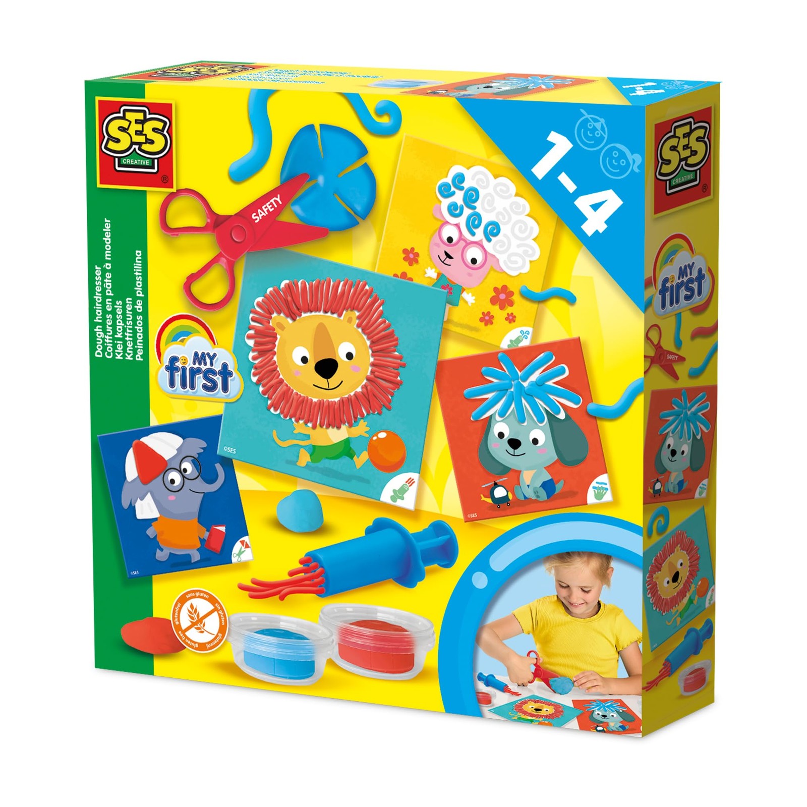 SES Creative 14407 My First Dough Hairdresser - Creative Play Kit for Kids Aged