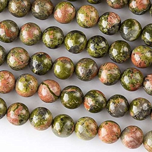 Cherry Blossom Beads Unakite Beads 6mm Smooth Round - 8 Inch Strand 6mm Unakite