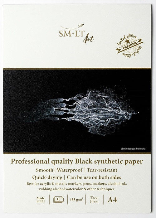 Blocco da disegno nero PRO SMLT Art - A4  PS-10(155)/PRO/Black/FSC (24MLT)