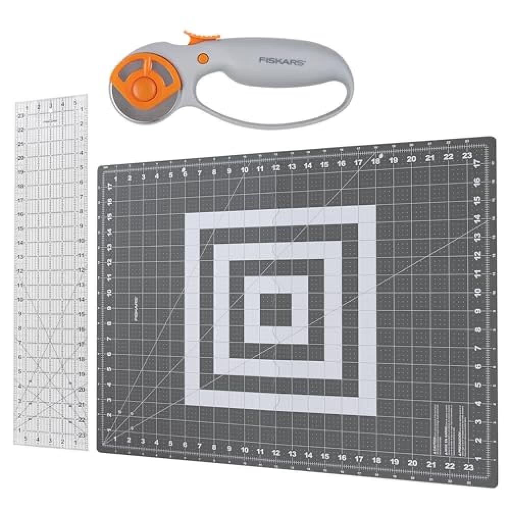 Fiskars Set rotante per cucire, bianco/grigio - NUOVO