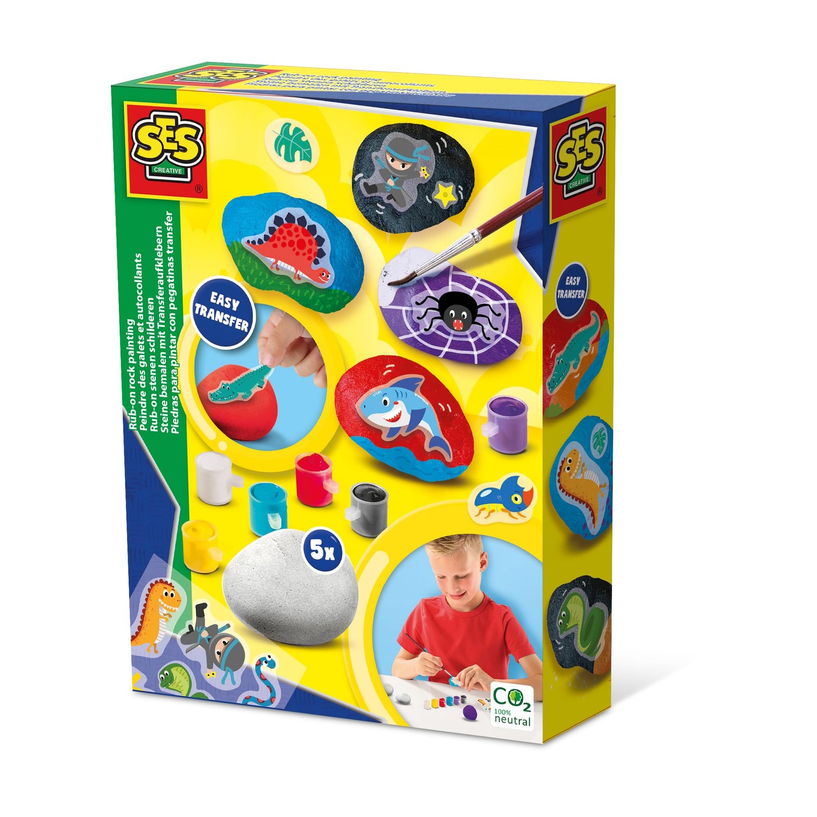 SES Creative 14289 Rub-on Rock Painting, giallo