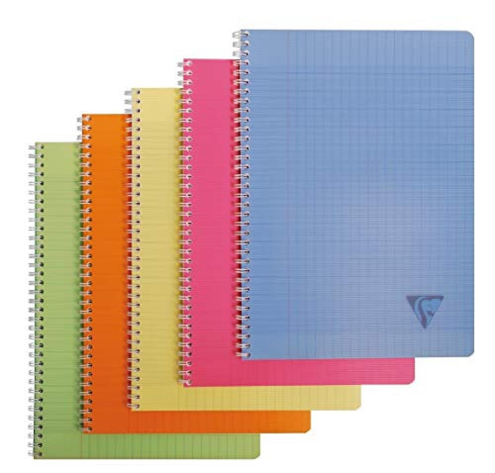 (TG. A4, 50 Blatt) Clairefontaine spiral libro A righe A4, 50 Blatt assortiti -