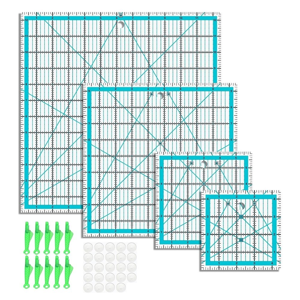 4 Pezzi Righelli per Quilting, Righelli e Modelli per Quilting, Righelli Qu9014