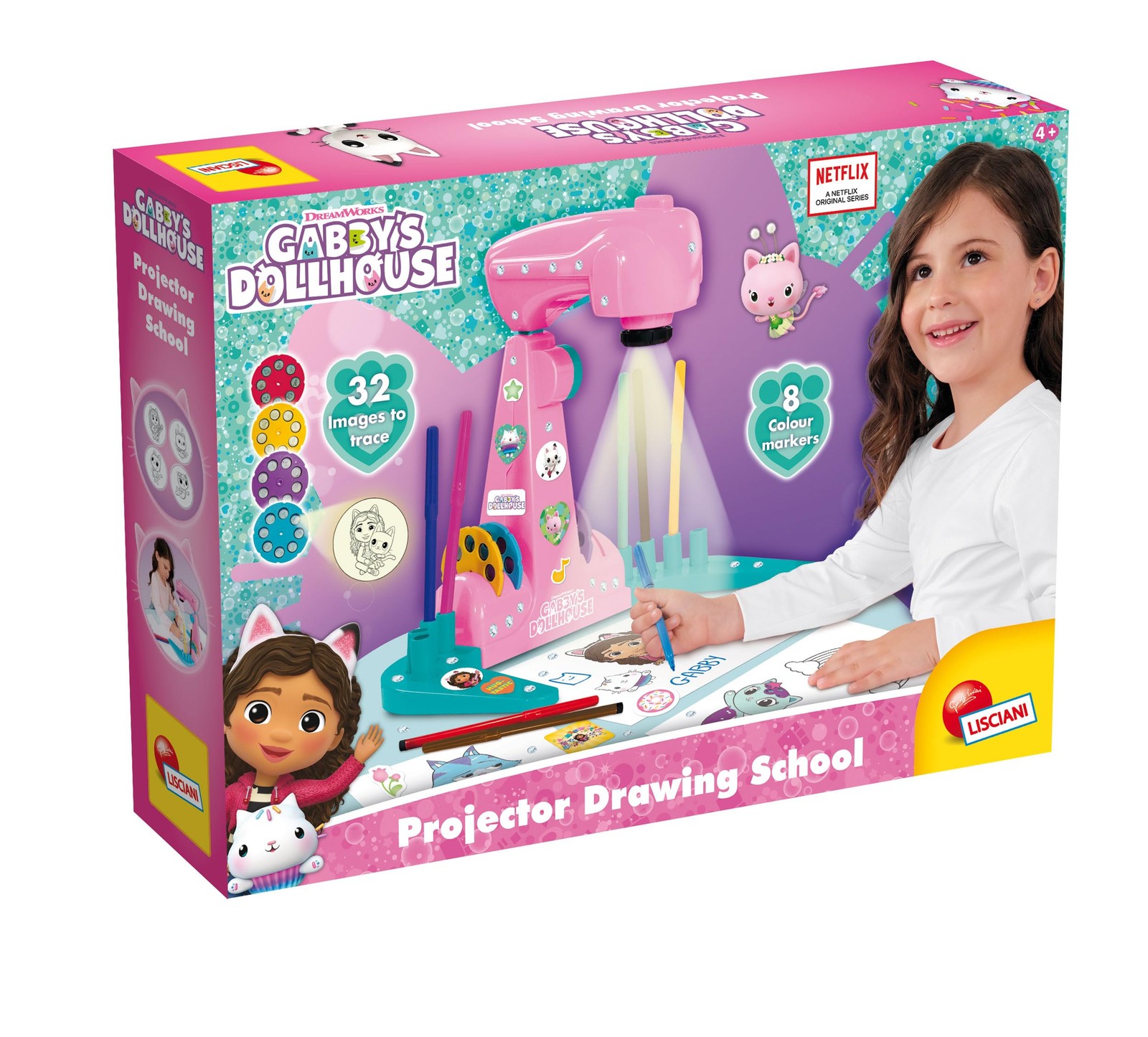 Lisciani - GABBY'S DOLLHOUSE PROJECTOR DRAWING SCHOOL - LED Projector for Learni