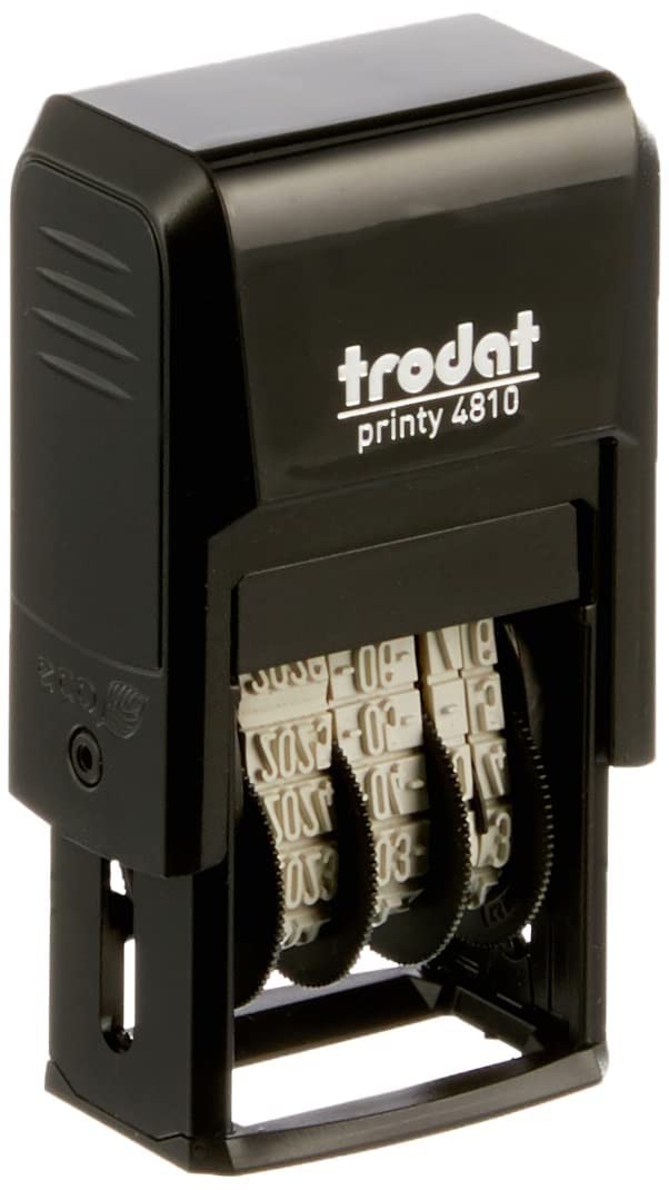 Trodat Printy 4810 Date Stamp - Year Month Day Numerals Self Inking - 3.8mm Blac