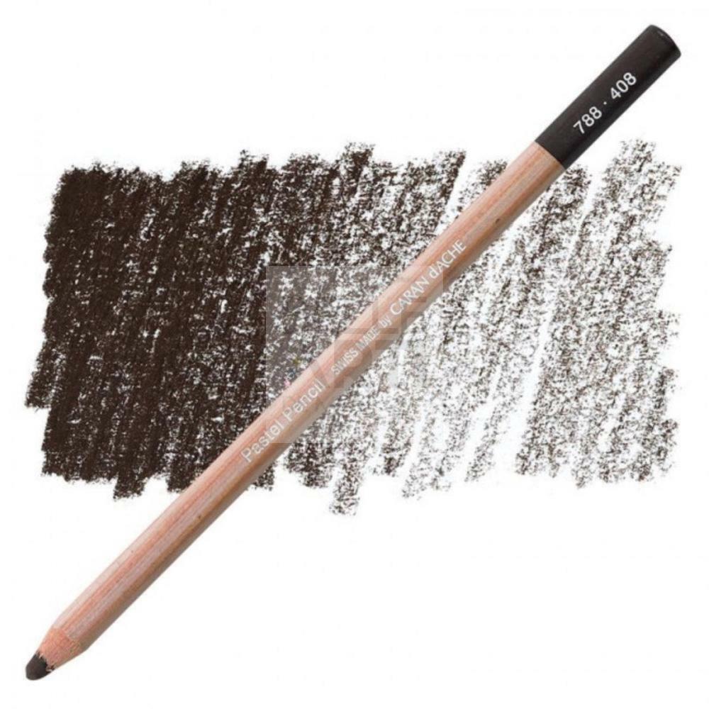 MATITE COLORATA SECCA " PASTEL PENCILS " CARAN D'ACHE 408 SEPPIA SCURO