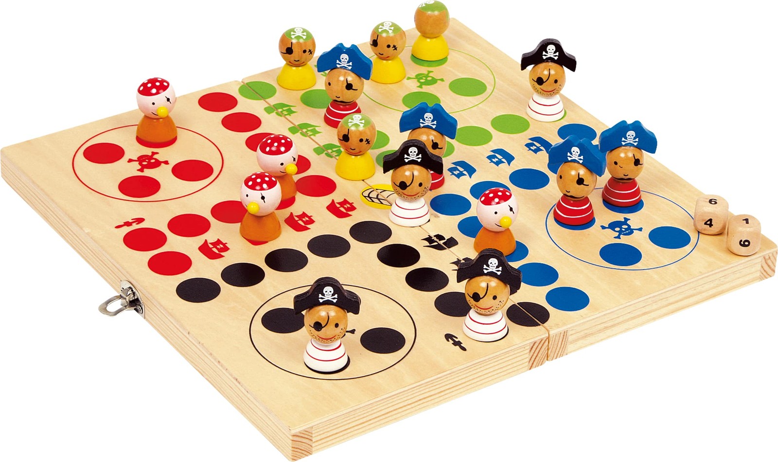 small foot 2430 Ludo "Pirate Island" made of wood, board game in original pirate