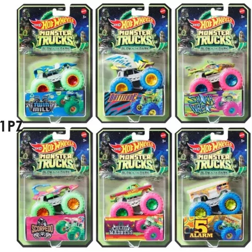 1 MONSTER TRUCK HOTWHEELS GLOW IN THE DARK MATTEL HCB50