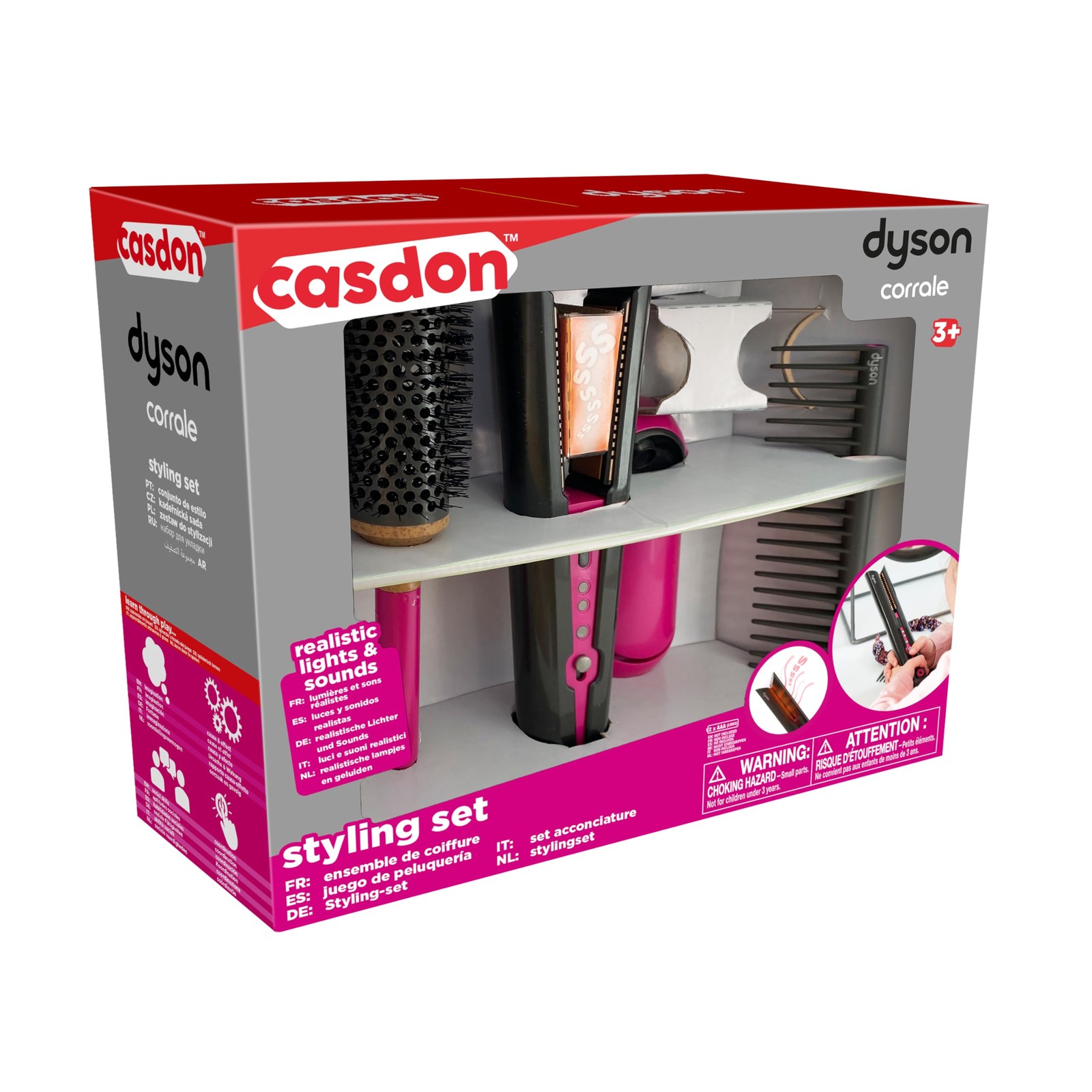 Casdon Dyson Corrale Styling Set   Safe Toy Straighteners for Children Aged 3 Ye