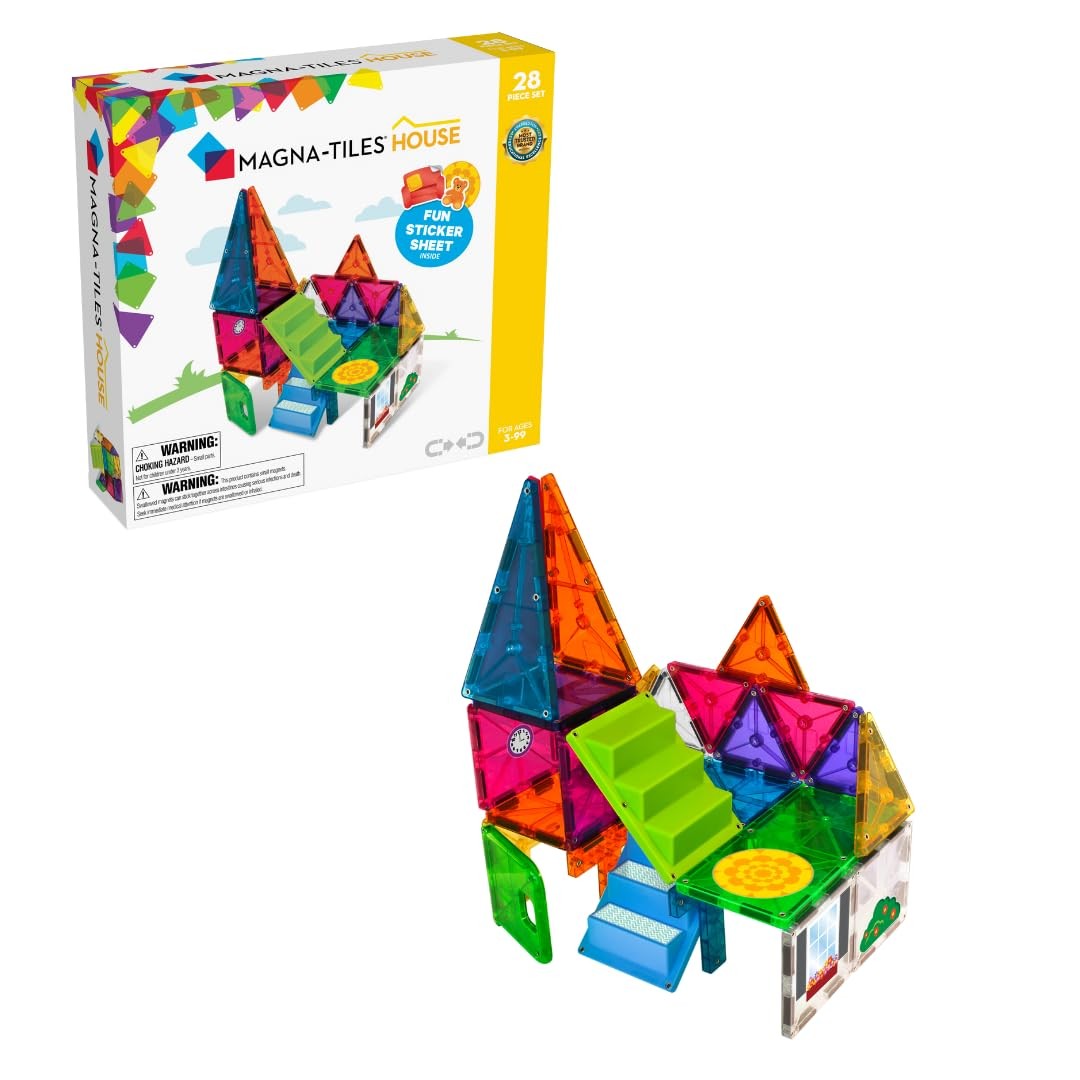 Magna-Tiles House 28 Piece Set - 3D magnetic building tiles, For Ages 3+, 18332