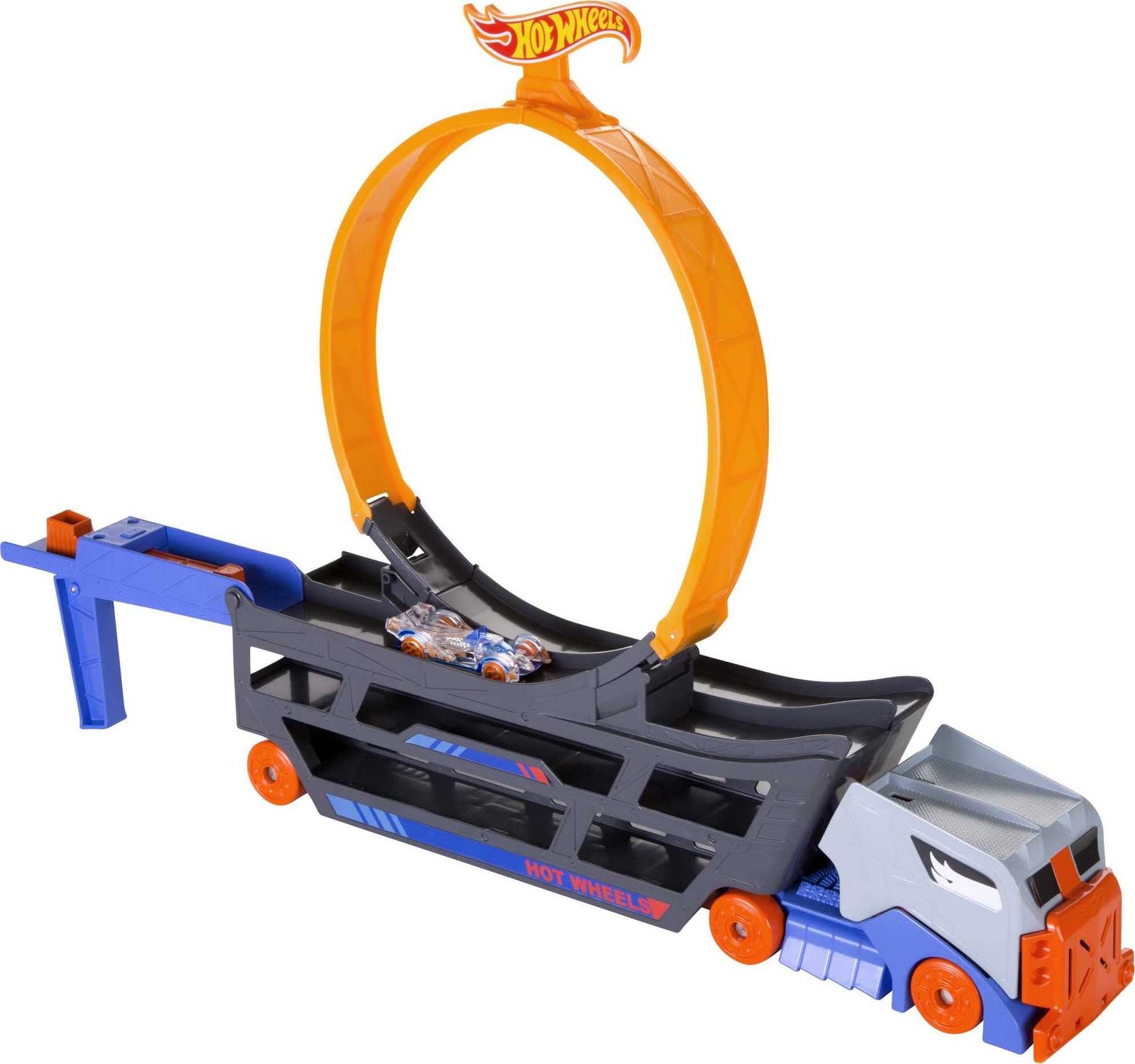 Hot Wheels Stunt and Go Transporter Truck Standard Packaging