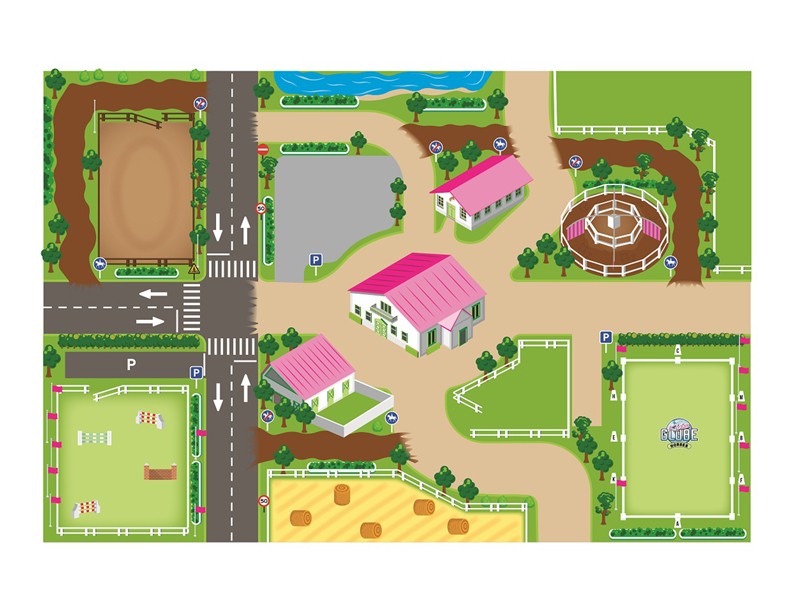 KIDS GLOBE - Tappeto scuola di equitazione 100x150 cm -  - KID570348