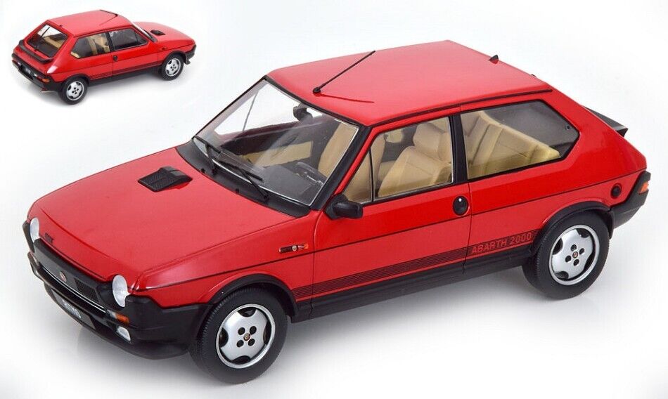 MODELLINO AUTO STATICO FIAT RITMO TC 125 ABARTH 1980 ROSSO MODELLISMO SCALA 1:18