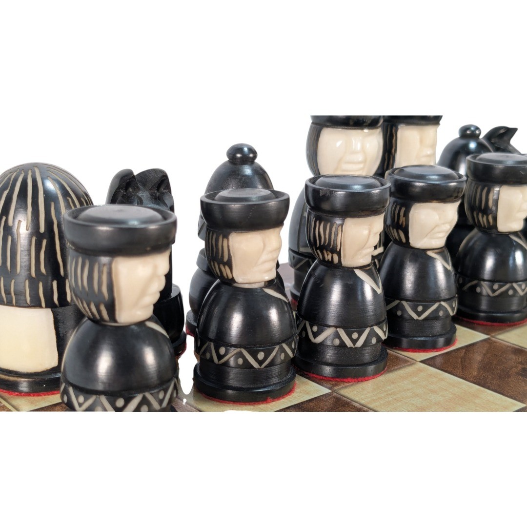 PEZZI DEL SET DI SCACCHI TAGUA SOLO | Intagliato A Mano | Re 6.5cm / 2.6