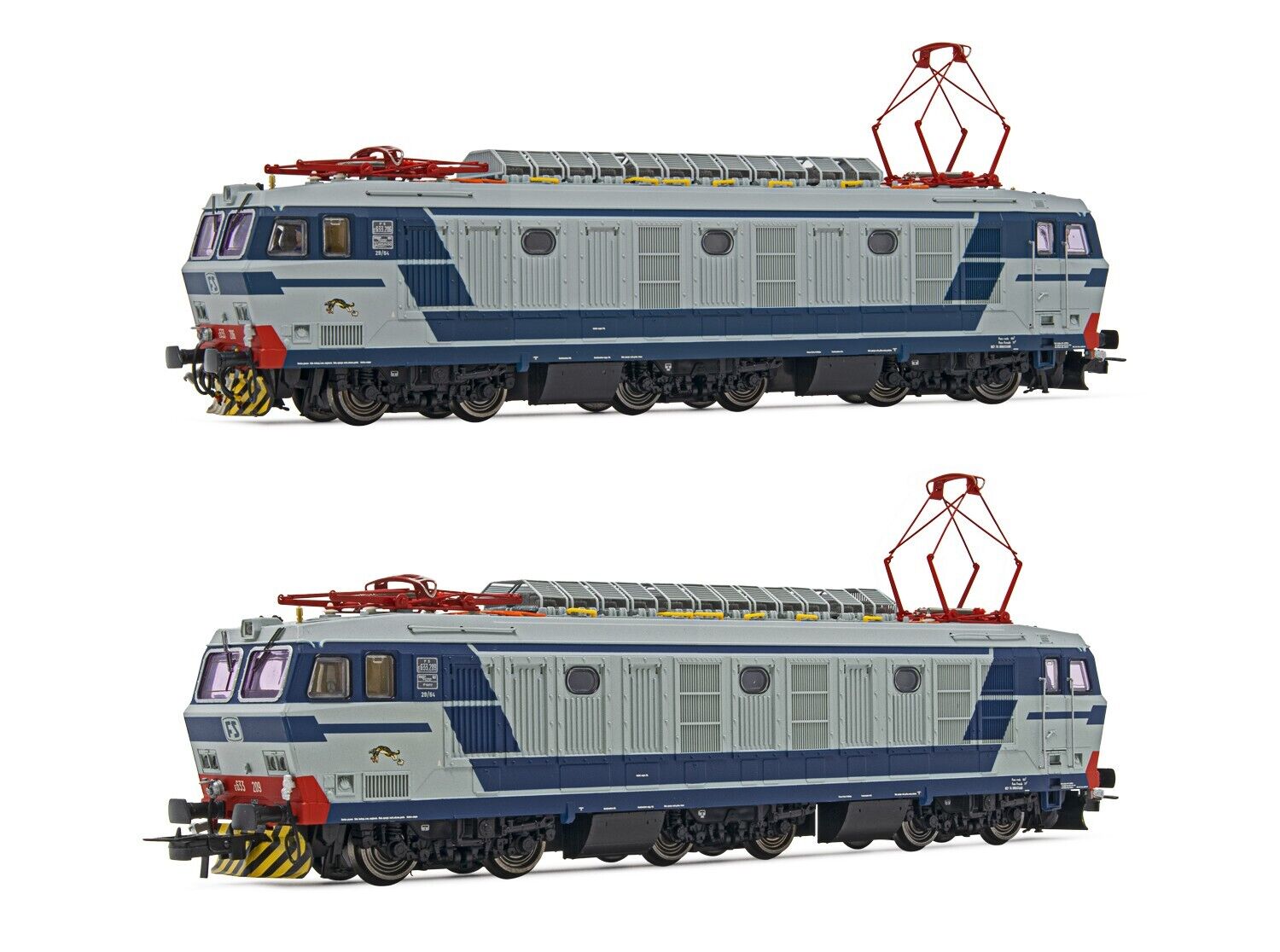 RIVAROSSI HR2875 Set 2 E633, livrea blu/grigio di origine, entrambe motorizzate