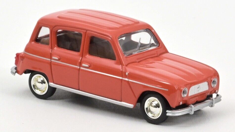MODELLINO AUTO STATICO NOREV RENAULT 4L 1966 ROSSO MODELLISMO SCALA 1:64