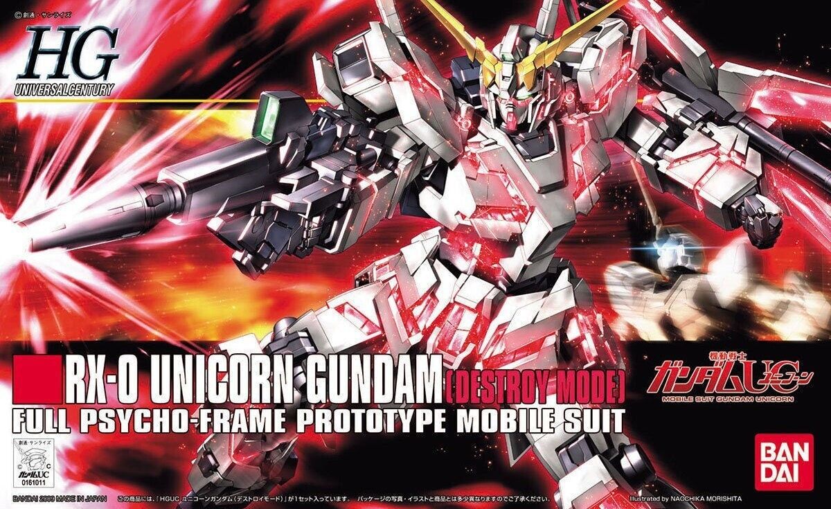 BANDAI HG RX-0 UNICORN GUNDAM DESTROY MODE  Gundam UC Model Kit Gunpla 1/144