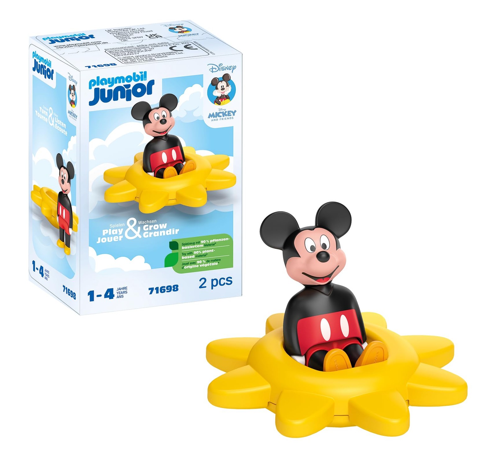 PLAYMOBIL JUNIOR   Disney   Micky Maus' Drehsonne   mit Rasselfunktion   nachhal