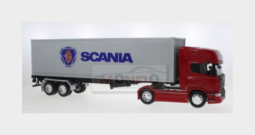 1:32 WELLY Scania R730 V8 Truck Cassonato 2015 Red Silver WE32671R
