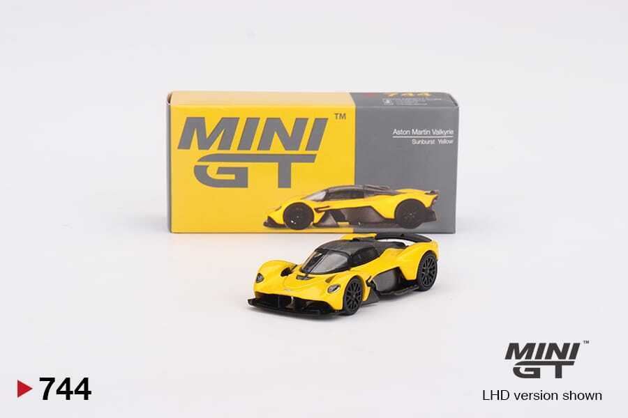 Mini GT MGT00744LHD Aston Martin Valkyrie Sunburst Yellow Die Cast 1/64