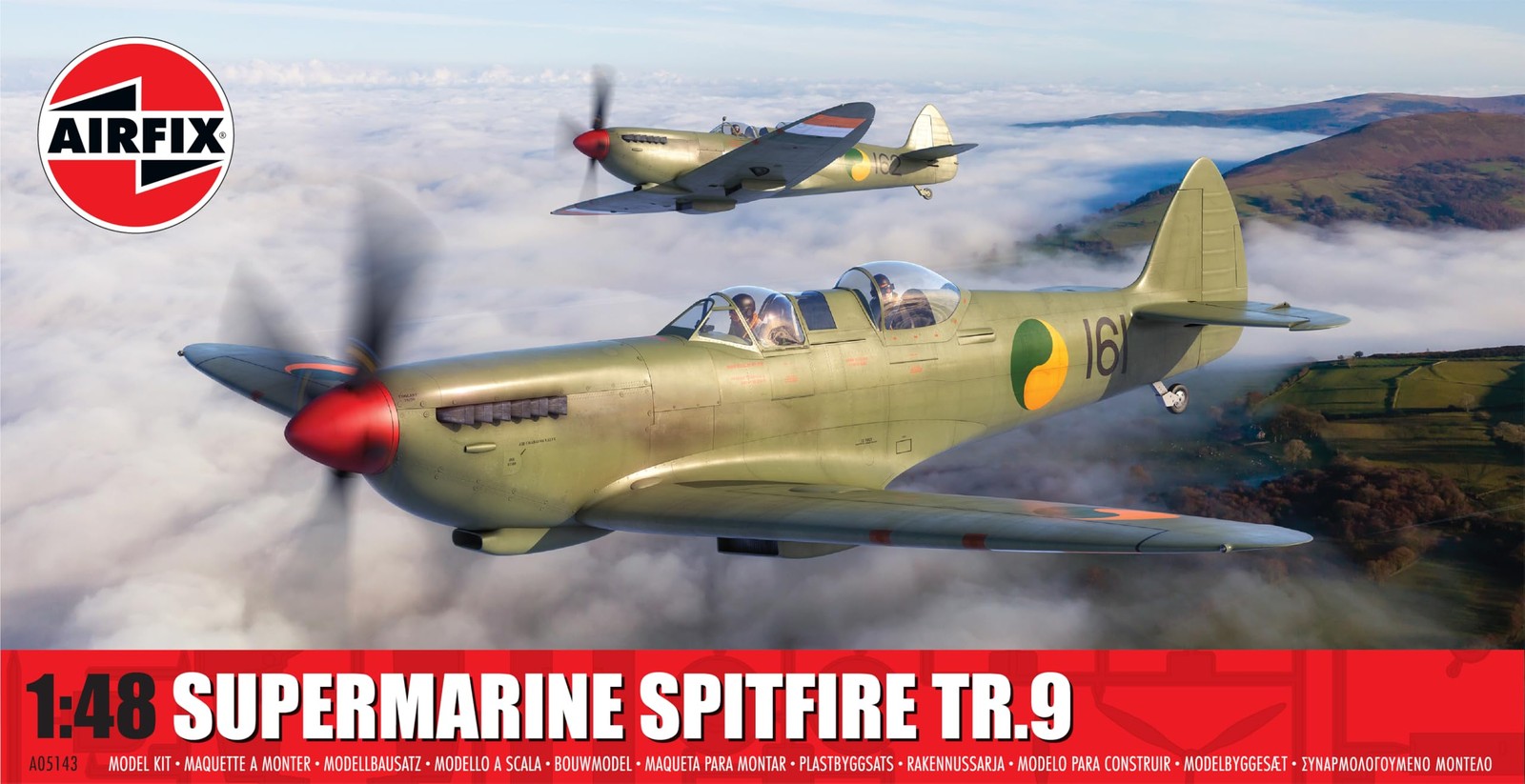 Airfix A05143 Supermarine Spitfire Tr.9 Model Building Kit - Plastic Plane Kits