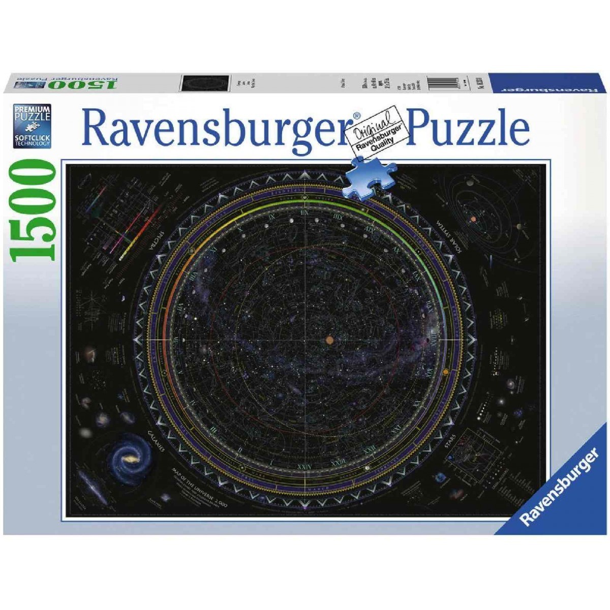 PUZZLE ravensburger UNIVERSO softclick 1500 PEZZI map of the universe 80 X 60 CM