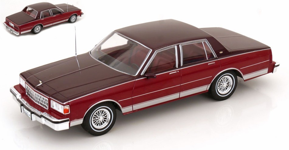 MODELLINO AUTO STATICO CHEVROLET CAPRICE 1987 ROSSO MODELLISMO SCALA 1/18