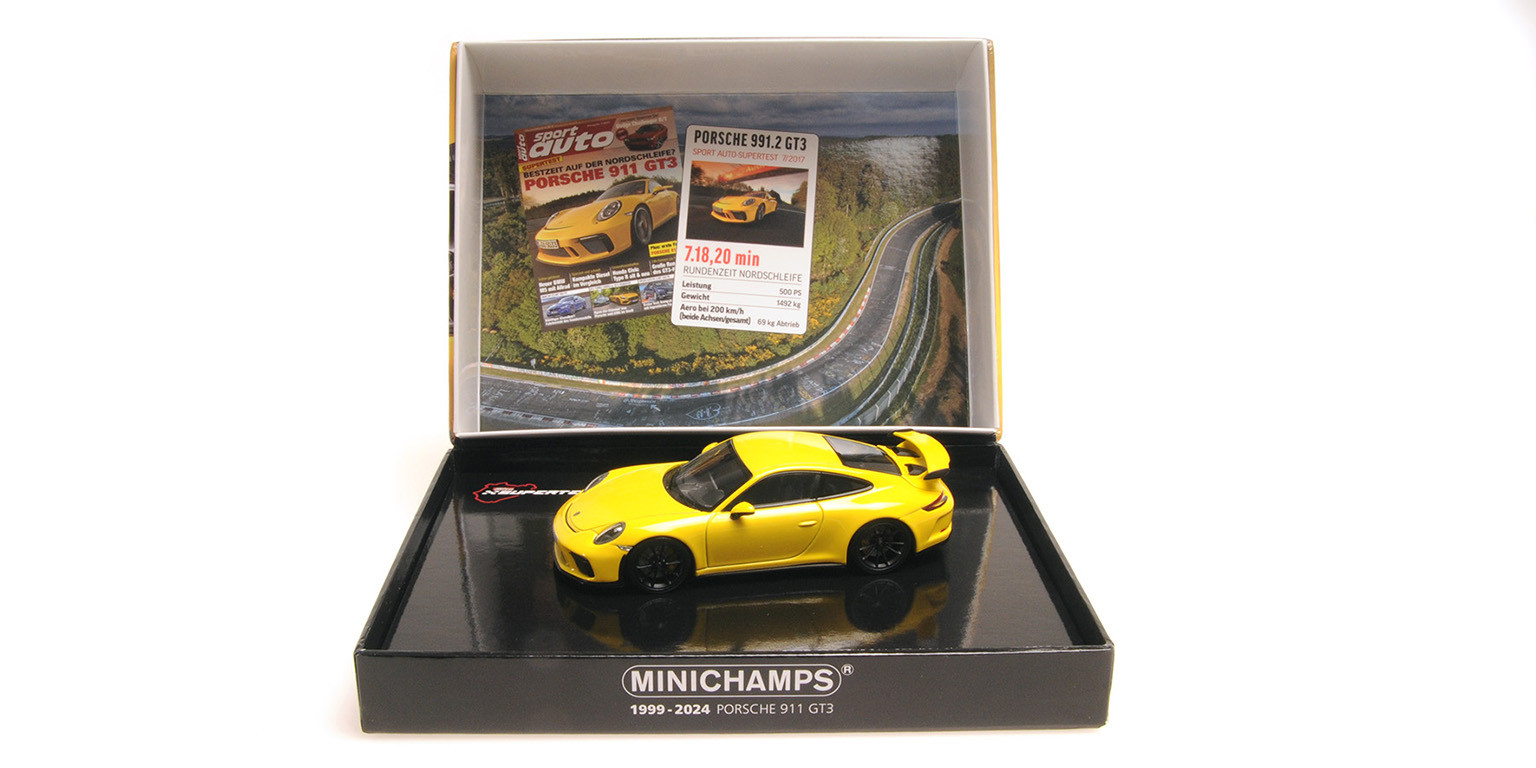 Minichamps 1:43 PORSCHE 911 GT3 YELLOW SPORT AUTO 2017 - 410066029