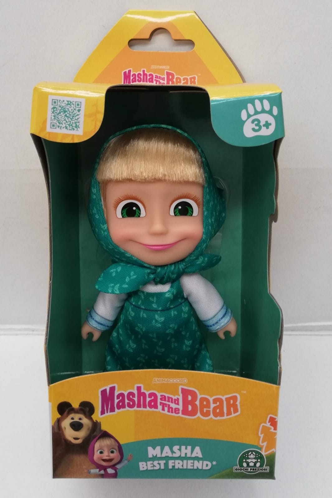 Masha e Orso, Bambola Masha vestito verde Alta 12 Cm - Giochi Preziosi MHA37000