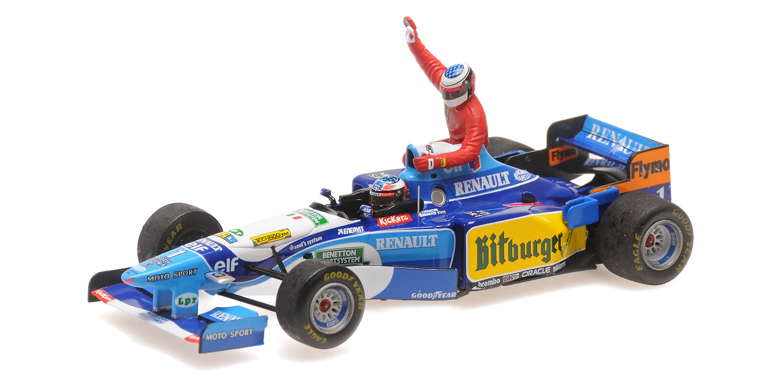 Minichamps 1:43 BENETTON B195 MICHAEL SCHUMACHER CANADA 1995 WITH FIGURINE ALESI