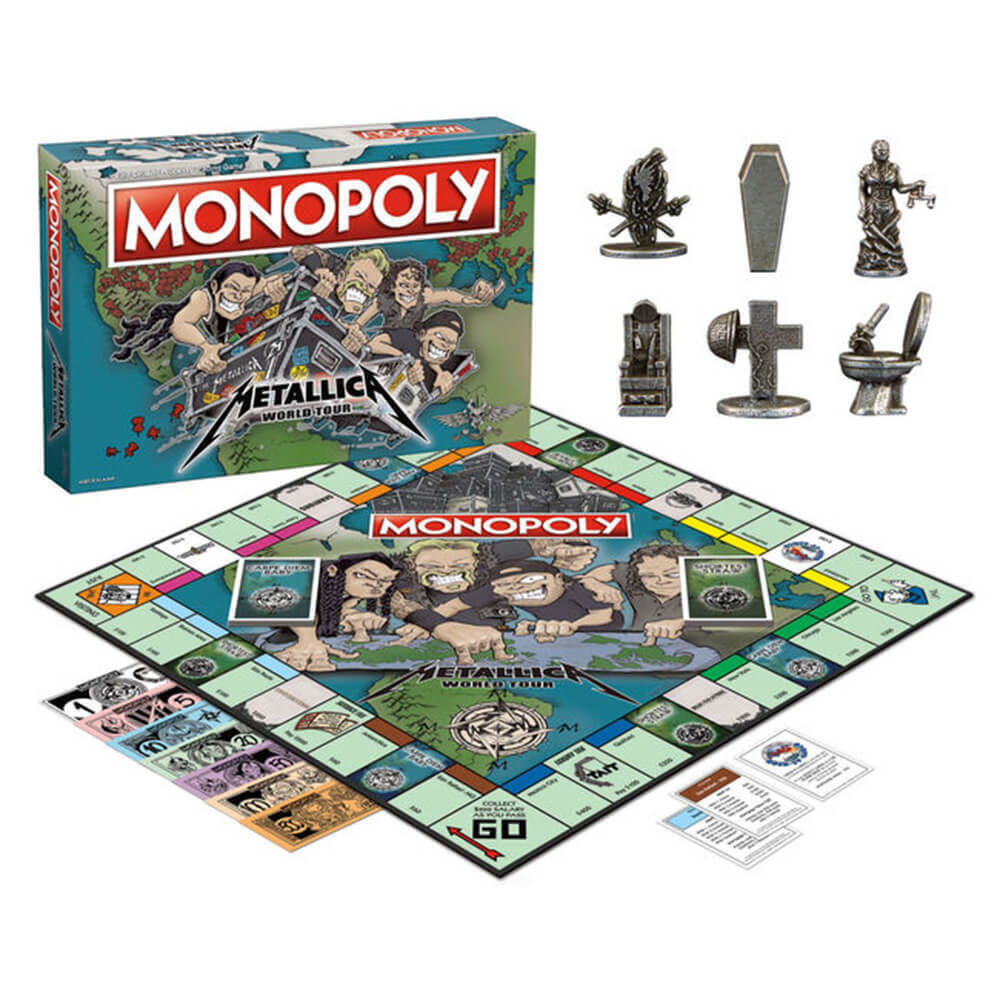 Gioco da tavolo classico da collezione Monopoly Metallica World Tour seconda edi