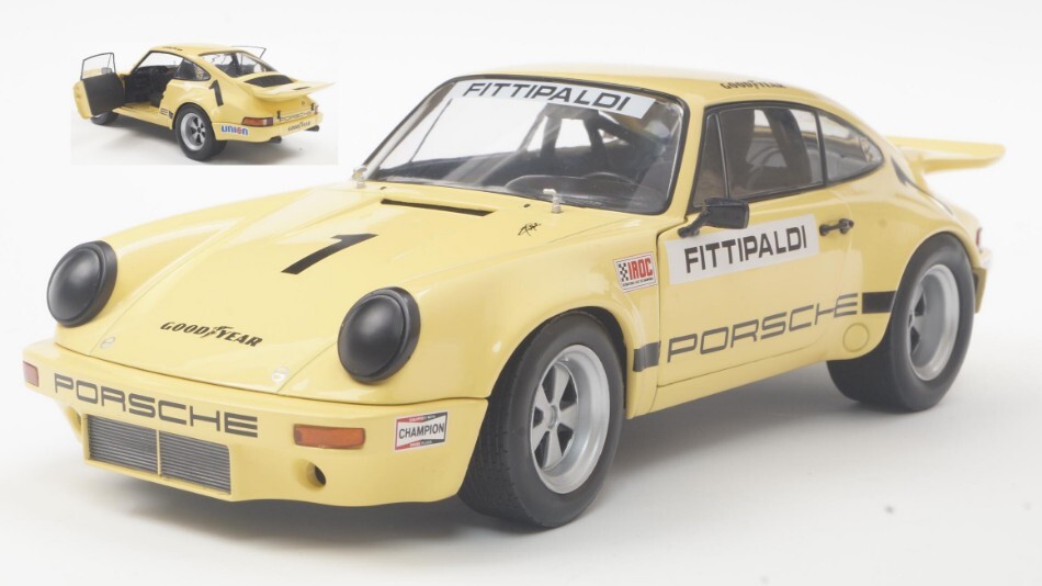 PORSCHE 911 CARRERA 3.0 RSR N.1 IROC RIVERSIDE 1973 E.FITTIPALDI 1:18