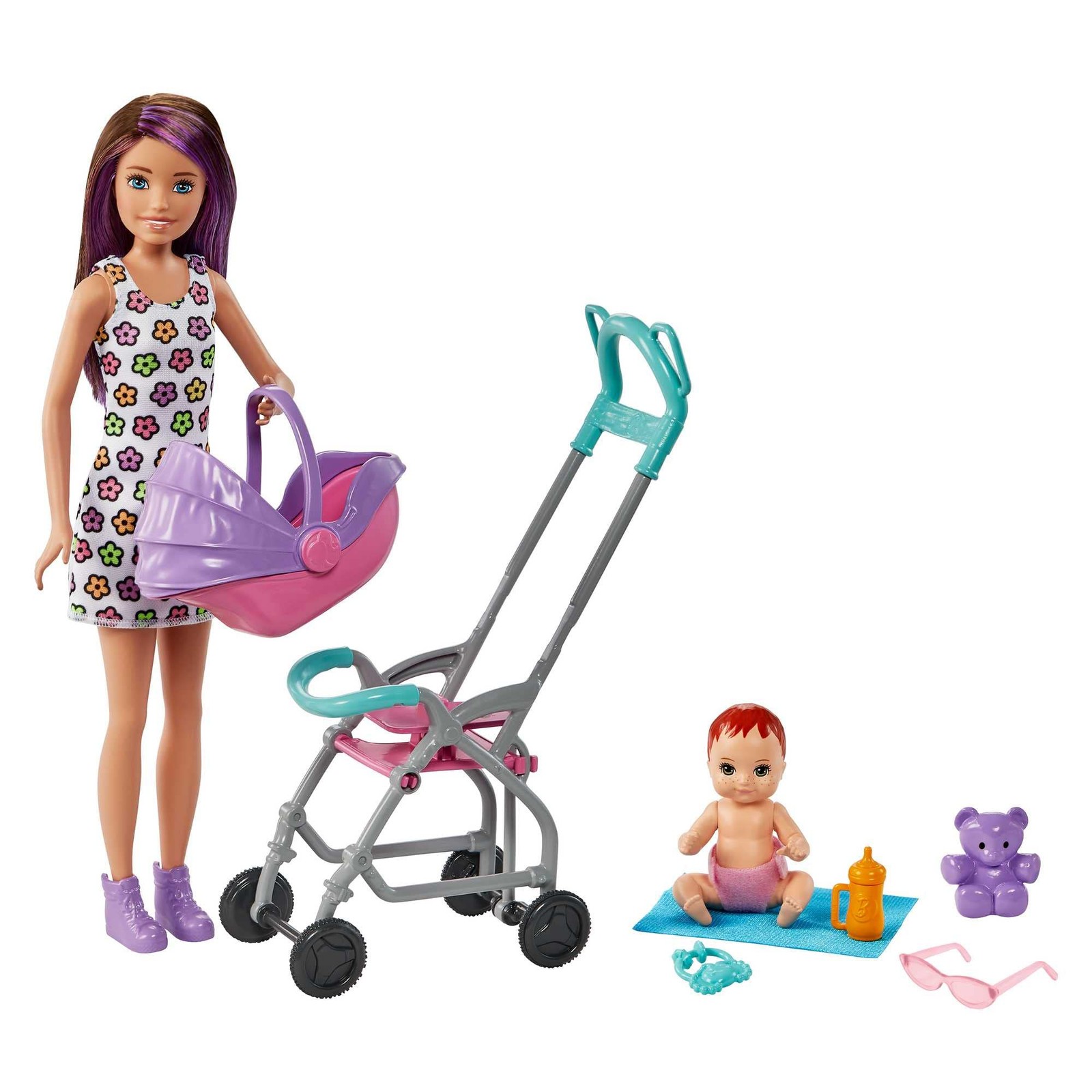 Barbie - Skipper Babysitter Playset con bambola Skipper babysitter (castana), pa