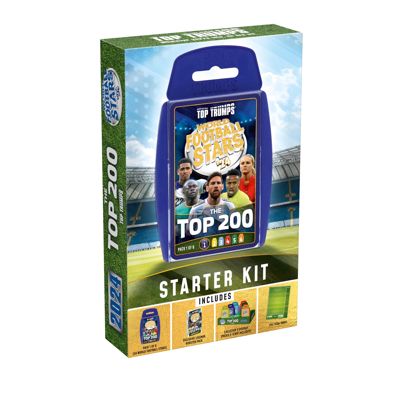 Top Trumps World Football Stars Top 200 Starter Kit Juego de cartas, Juega con L