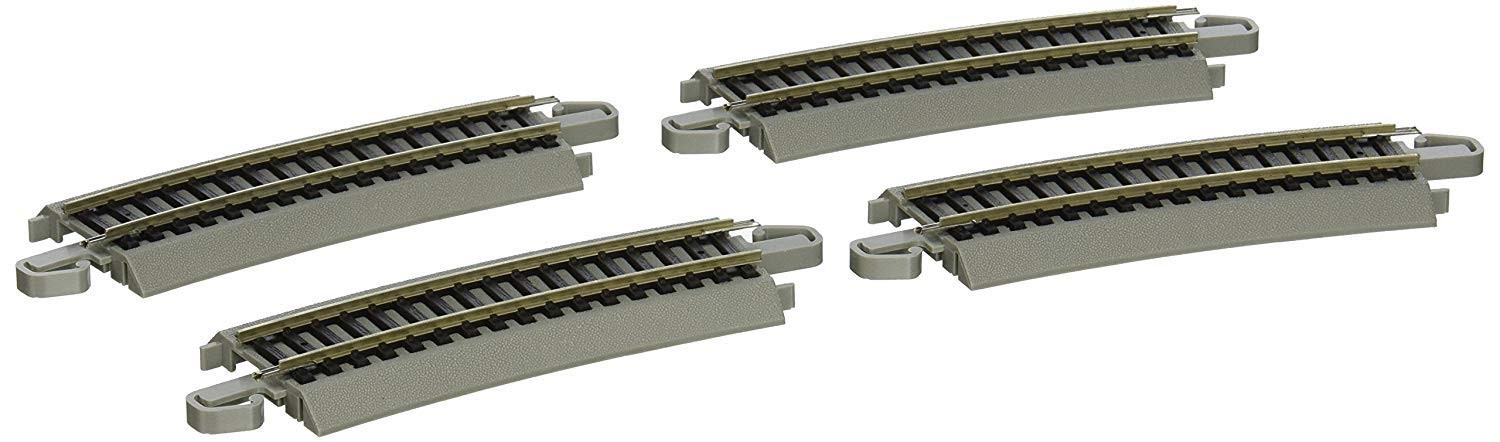 Bachmann Trains - Snap-Fit E-Z TRACK HALF SECTION 18” RADIUS CURVED (4/card) - N