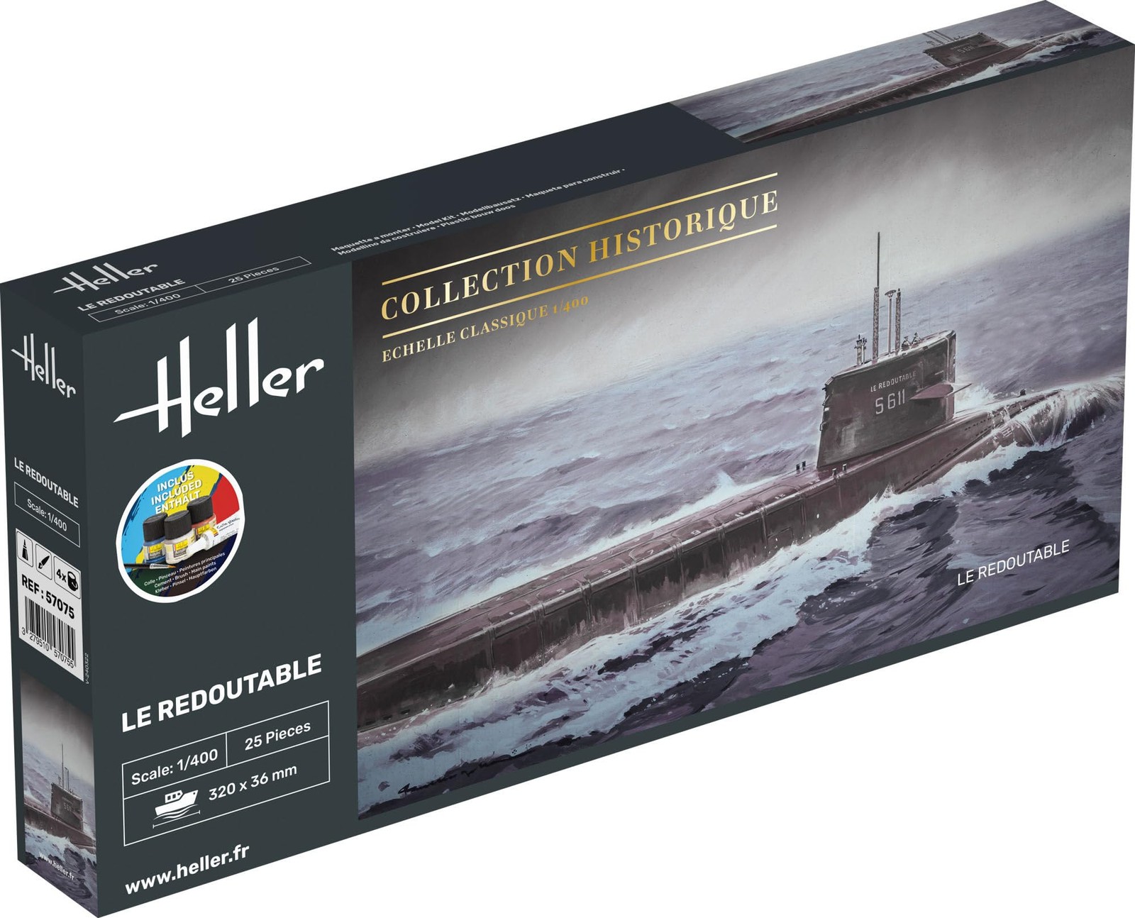 heller Modello sottomarino: Collezione Storica: Starter Kit: U-Boot S/M Temibile