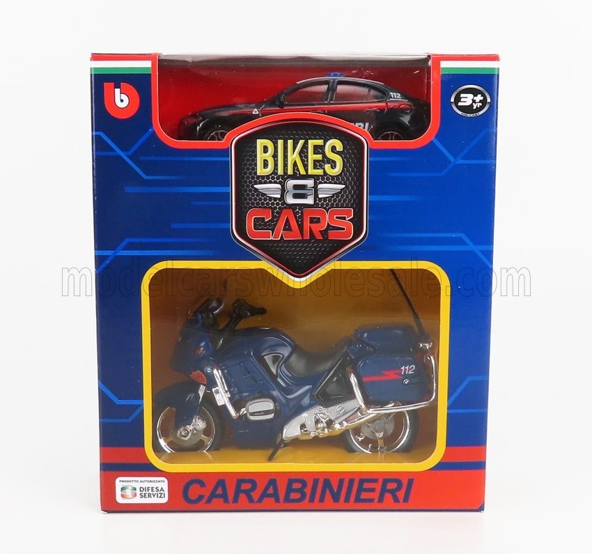 ALFA ROMEO - GIULIA CARABINIERI 2015 + SCALE 1/18 R1100RT CARABINIERI 2001 - BLU