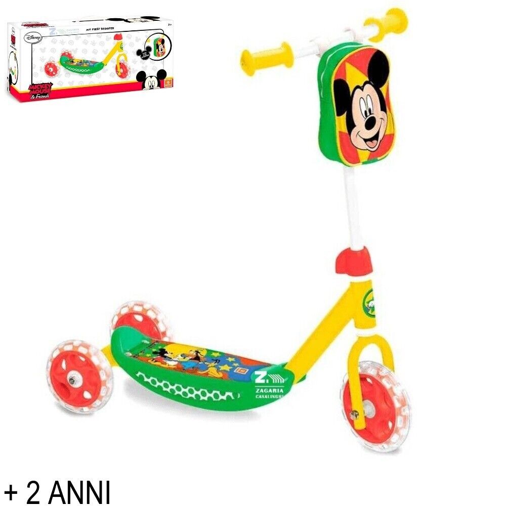 MONOPATTINO MICKEY MOUSE SCOOTER 3 RUOTE MY FIRST SCOOTER X BAMBINI +2 ANNI