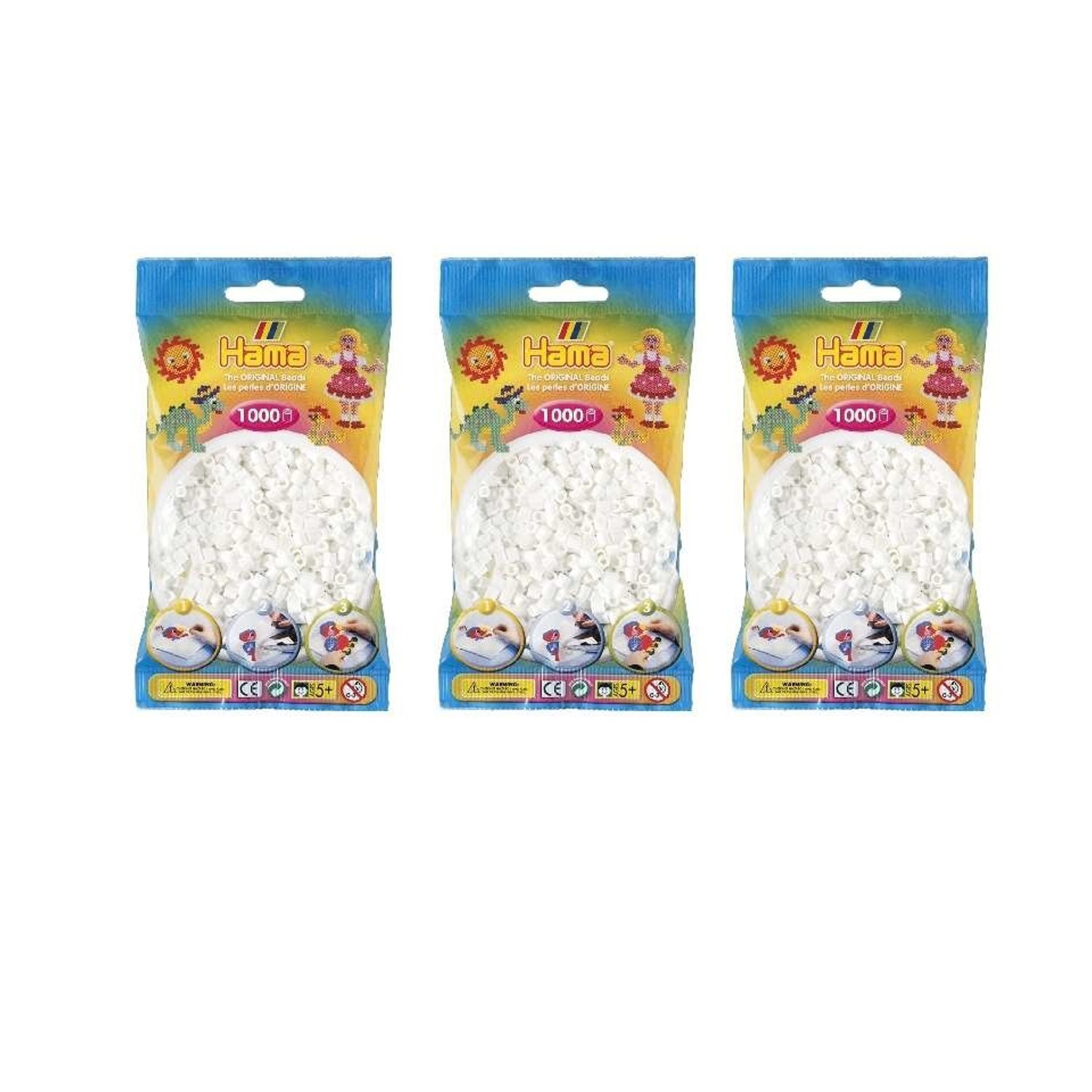 Hama Beads - White (1000 Midi Beads) 1 Multicolor