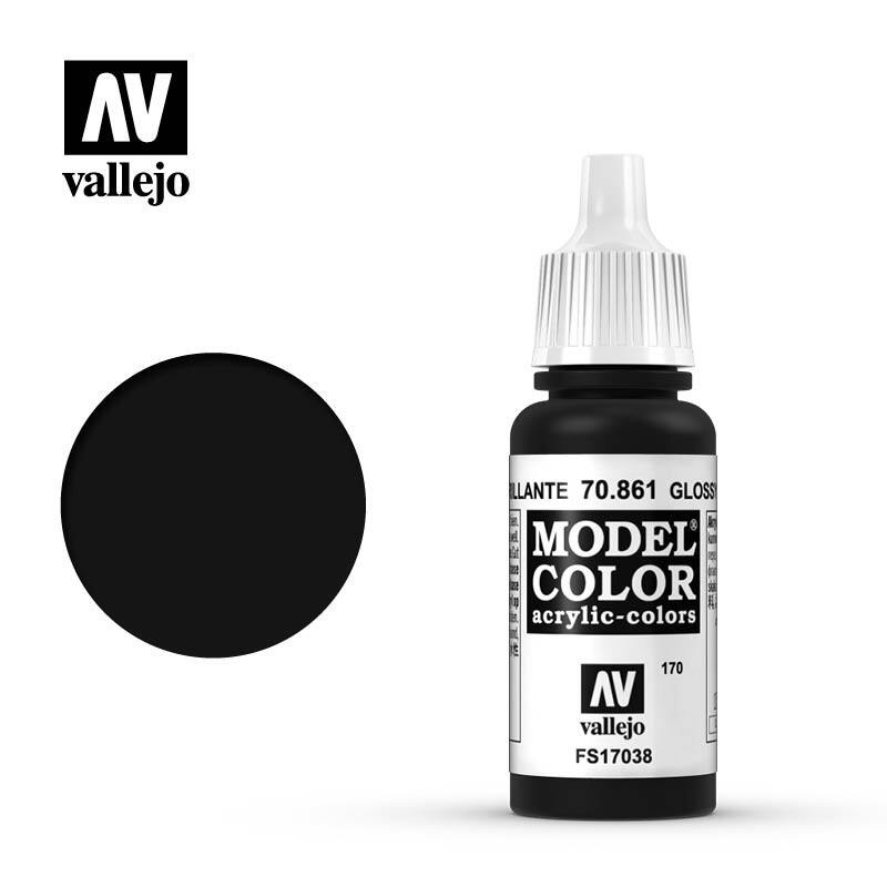 Pittura Acrilico Nero Lucido 17ML 170 VALLEJO Model Color 70861