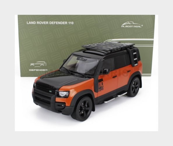 ALMOST-REAL ALM810813 LAND ROVER - NEW DEFENDER 110 2020 - ORANGE BLACK - 1/18