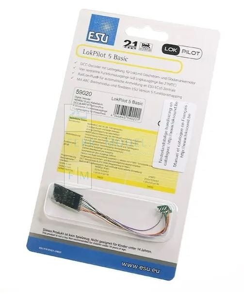 ESU ELECTRONIC 59020 - LokPilot 5 BASIC Decoder DCC 8 pin Nem 652