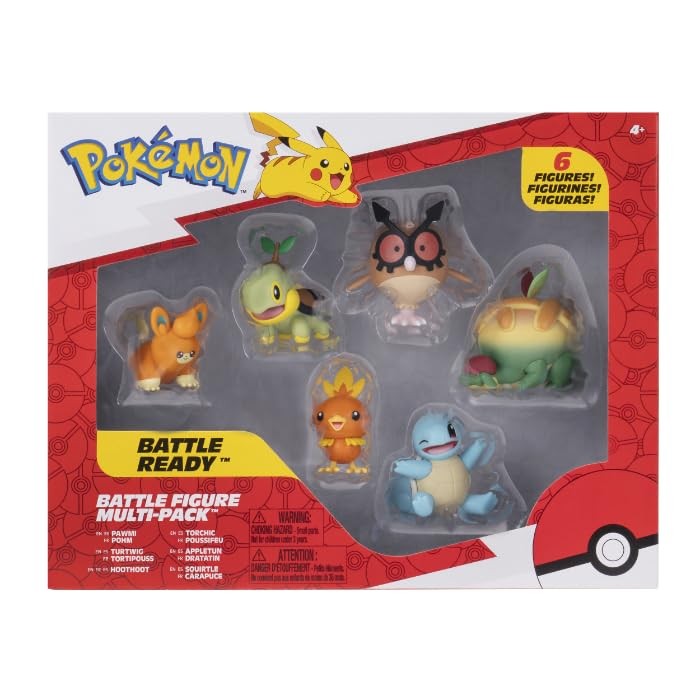 Pokémon Battle Figure Multipack 6PK: 2" Pawmi, Squirtle #2, Torchic, Turtwig, Ho