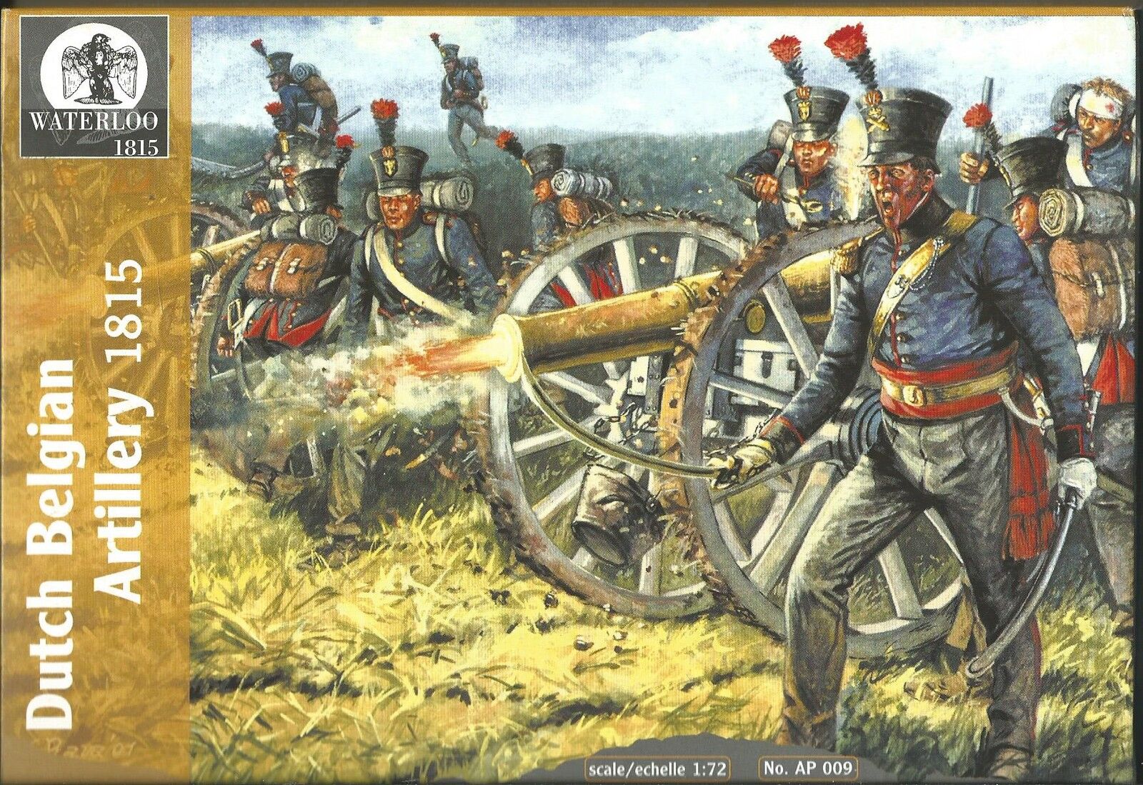 WATERLOO 1815 1:72 SOLDATINI DA COLORARE DUTCH BELGIAN ARTYLLERY 1815  AP009